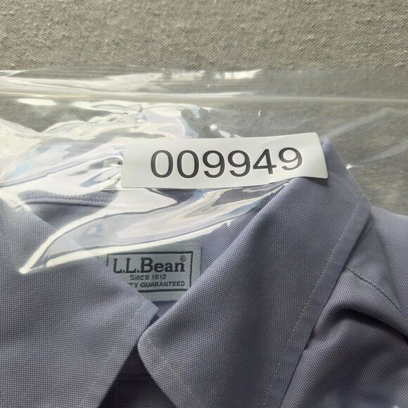 Vtg LL Bean Shirt Mens 17 1/2 35 Blue Button Down Single Needle Long Sleeve - Picture 11 of 11